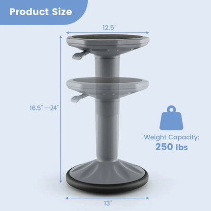 Adjustable-Height Wobble Chair Active Learning Stool for Office Stand Up Desk-Gray - Gray - Kneeling Chairs