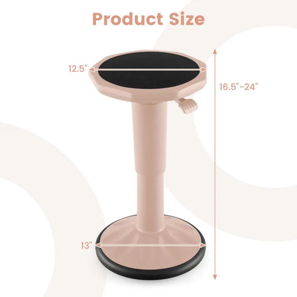 Adjustable-Height Wobble Chair Active Learning Stool for Office Stand Up Desk-Pink - Pink - Kneeling Chairs