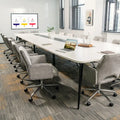 Adjustable Hollow Mid Back Leisure Office Chair with Armrest-Gray - Gray - Leisure Chairs