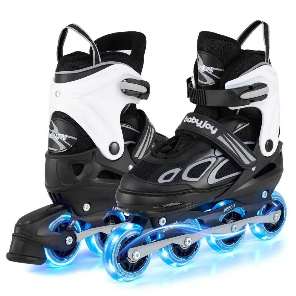 Adjustable Kids’ Incline Skates 4 Sizes Adjustable Blade Roller-Black - Black - Toy Sports