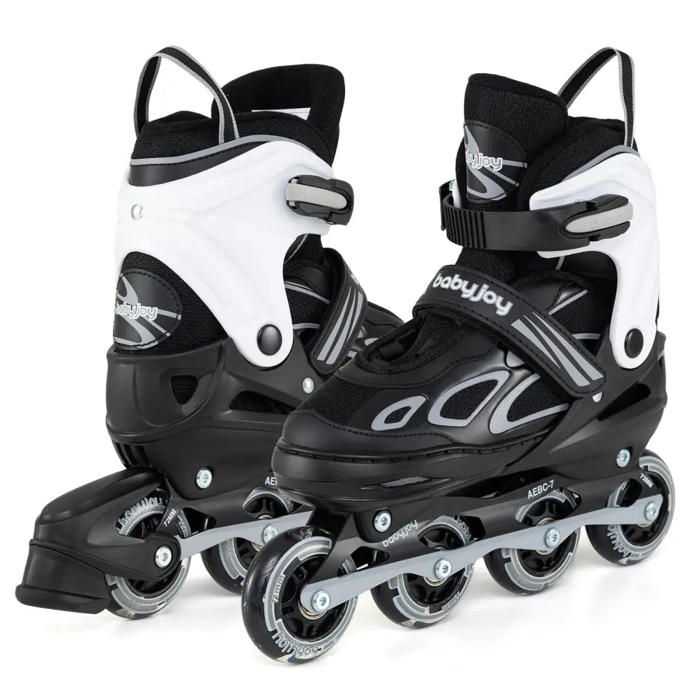 Adjustable Kids’ Incline Skates 4 Sizes Adjustable Blade Roller-Black - Black - Toy Sports