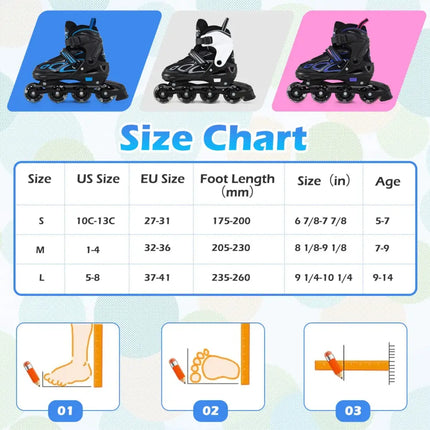 Adjustable Kids’ Incline Skates 4 Sizes Adjustable Blade Roller-Blue - Blue - Toy Sports