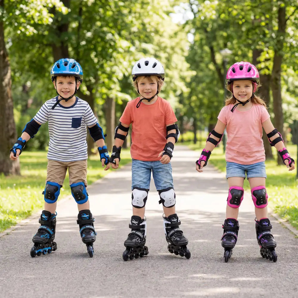 Adjustable Kids’ Incline Skates for Boys Girls Ages 5-14-Black - Black - Toy Sports