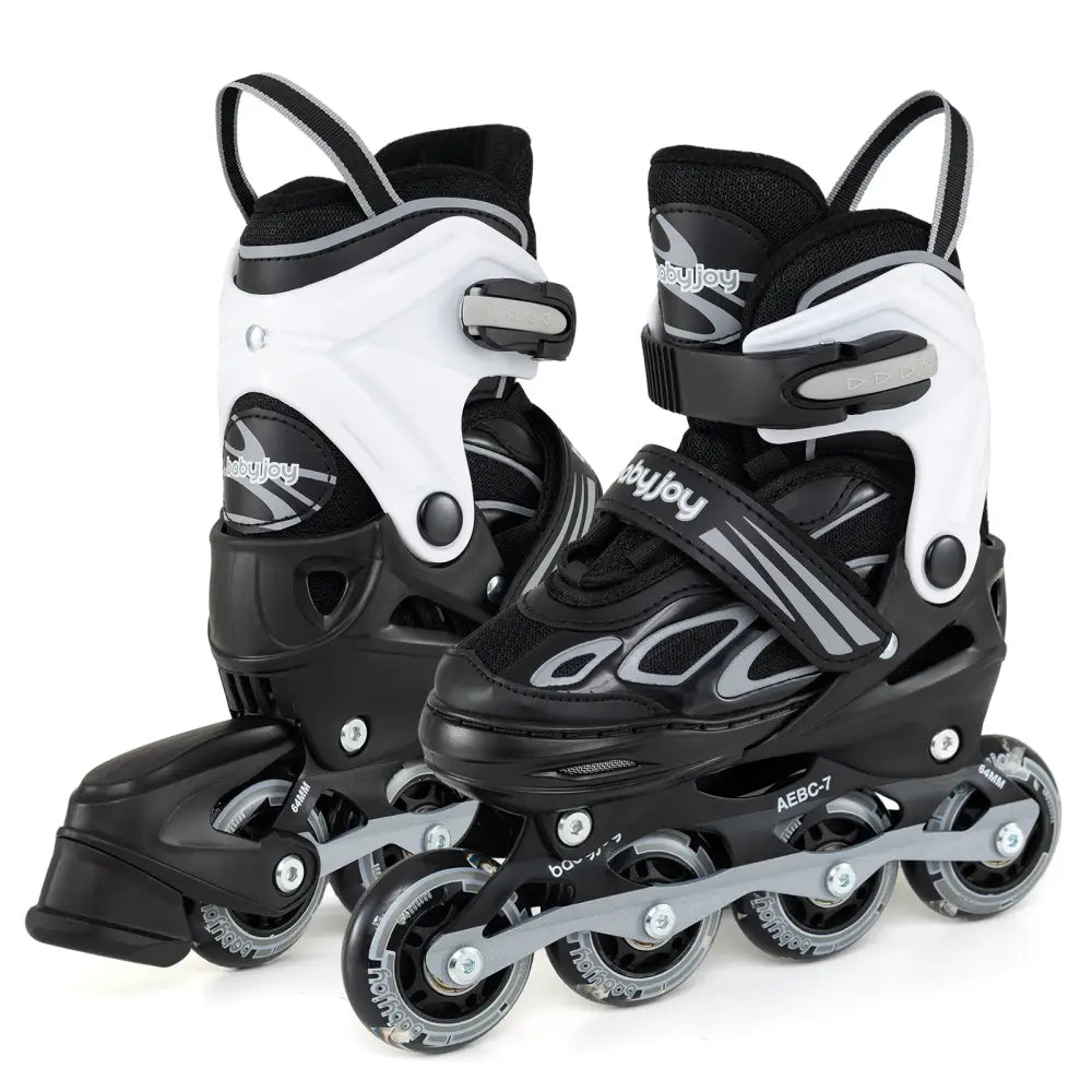 Adjustable Kids’ Incline Skates for Boys Girls Ages 5-14-Black - Black - Toy Sports