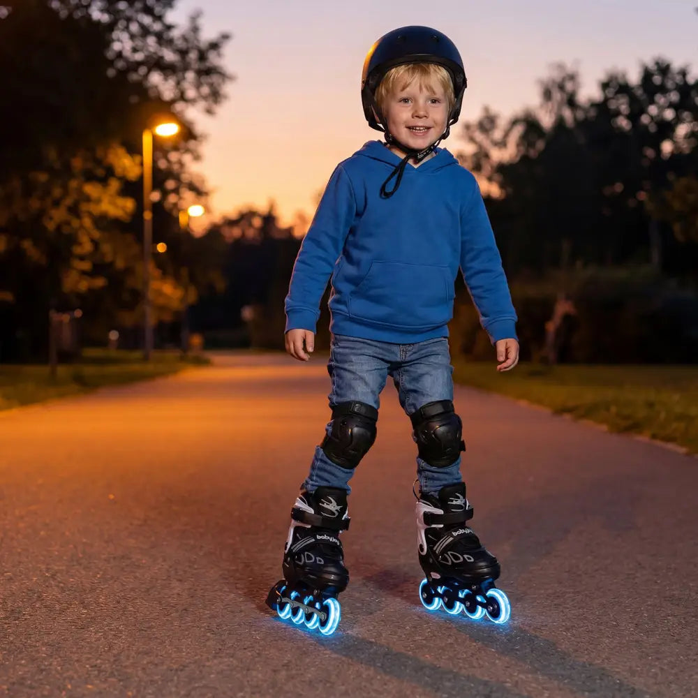 Adjustable Kids’ Incline Skates for Boys Girls Ages 5-14-Black - Black - Toy Sports