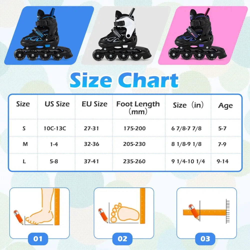Adjustable Kids’ Incline Skates for Boys Girls Ages 5-14-Blue - Blue - Toy Sports