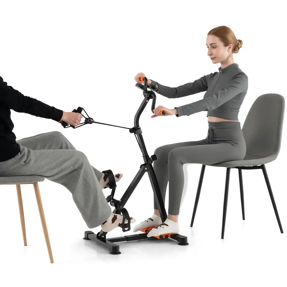 Adjustable LCD Pedal Exercise Bike with Massage-Yellow - Yellow - Exercise Bikes