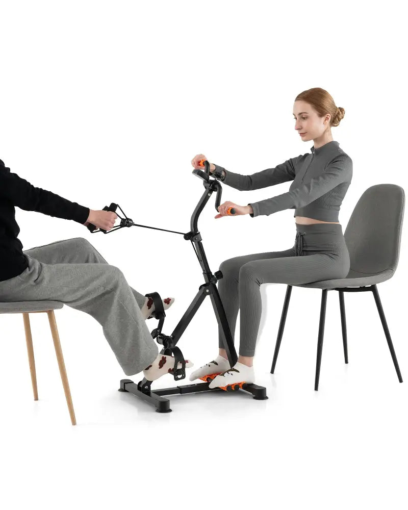 Adjustable LCD Pedal Exercise Bike with Massage-Yellow - Yellow - Exercise Bikes