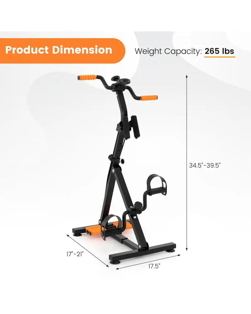 Adjustable LCD Pedal Exercise Bike with Massage-Yellow - Yellow - Exercise Bikes