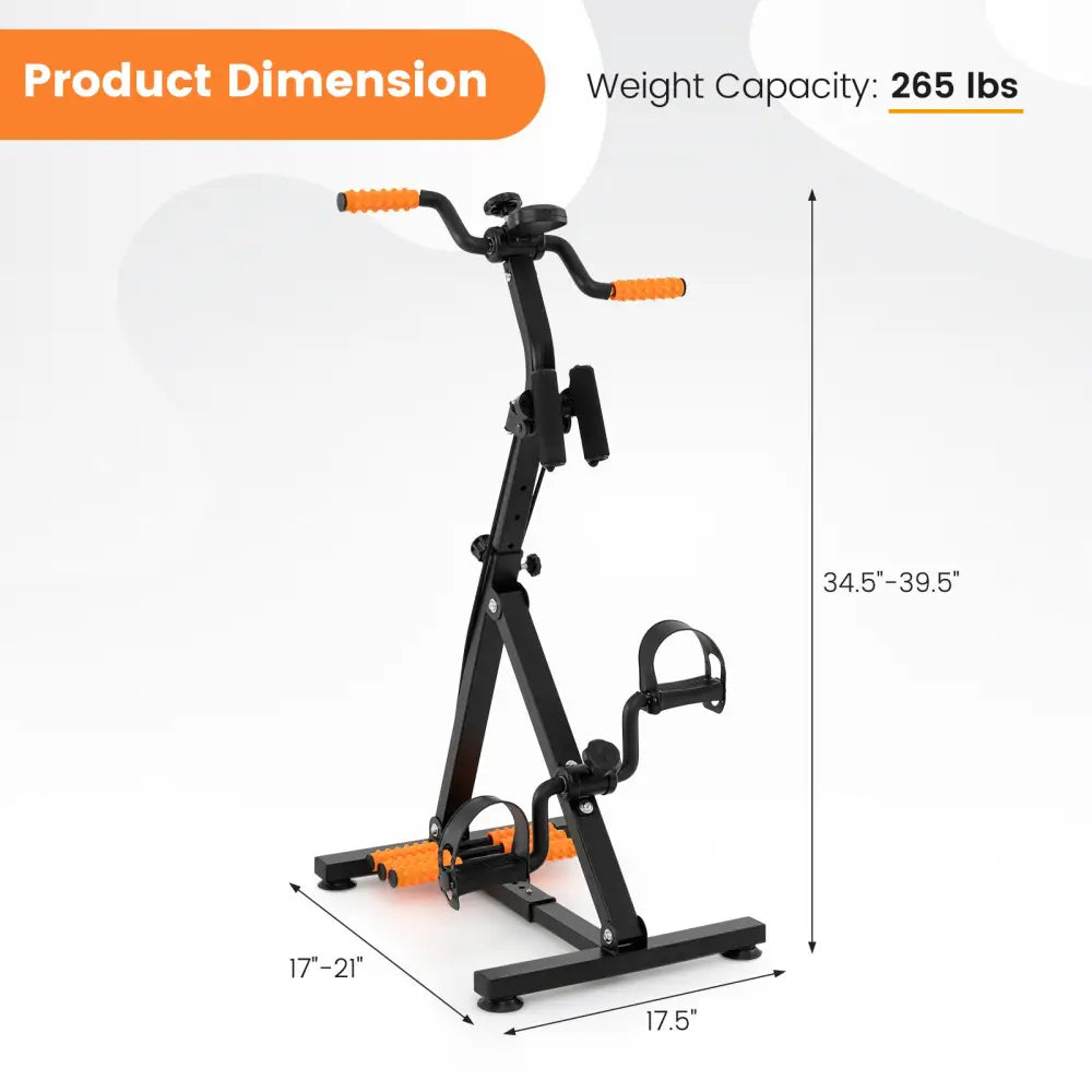 Adjustable LCD Pedal Exercise Bike with Massage-Yellow - Yellow - Exercise Bikes