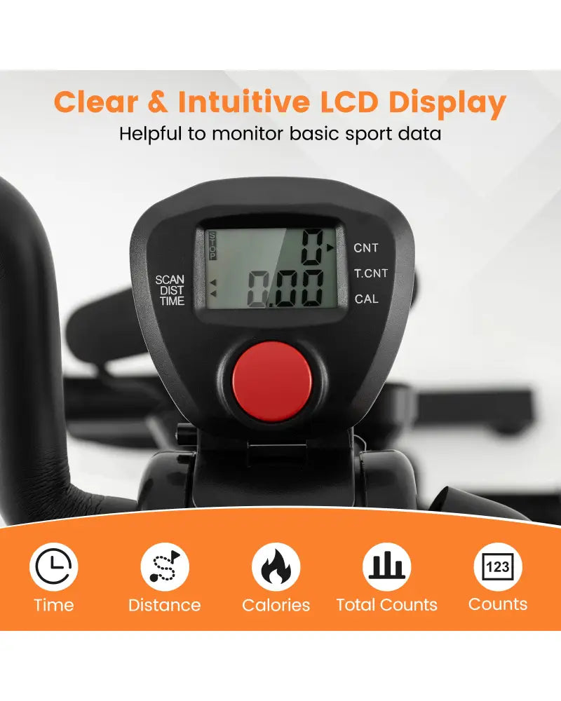 Adjustable LCD Pedal Exercise Bike with Massage-Yellow - Yellow - Exercise Bikes