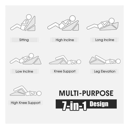 Adjustable Memory Foam Reading Sleep Back Support Pillow-Gray - Gray - Bedding