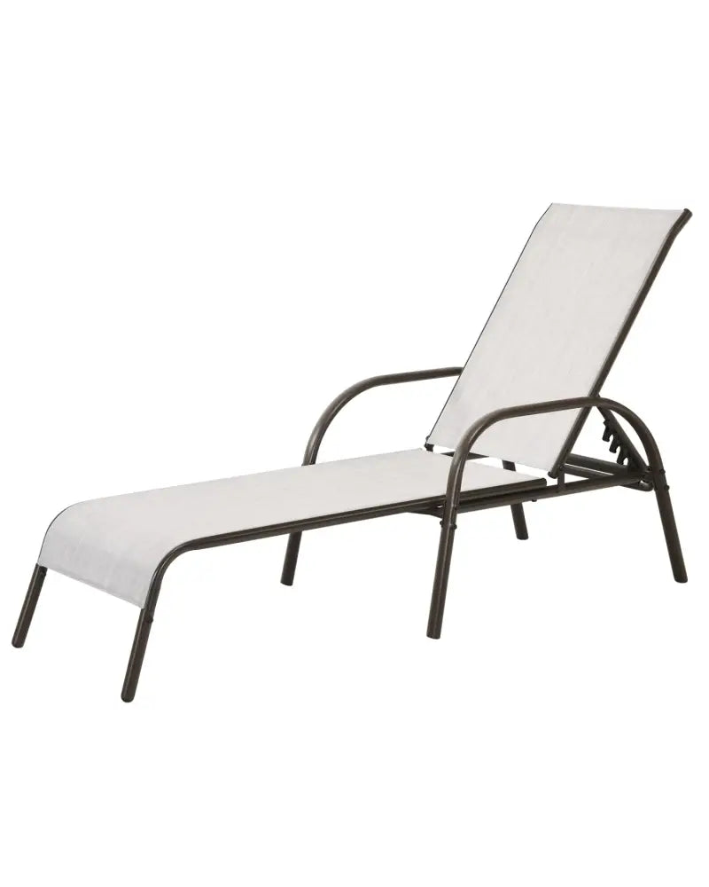 Adjustable Patio Chaise Folding Lounge Chair with Backrest-Gray - Gray - Outdoor Chaise Lounges