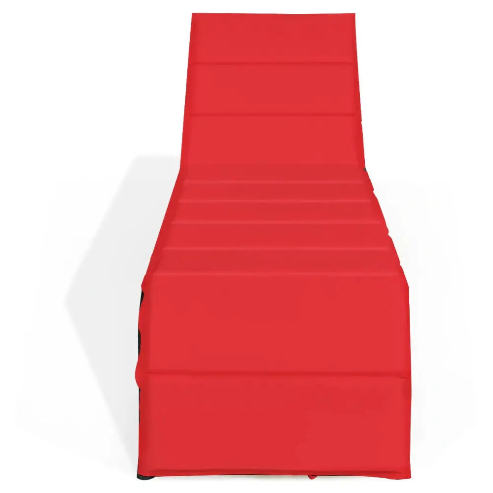 Adjustable Patio Rattan Lounge Chair with Cushions-Red - Red - Outdoor Chaise Lounges