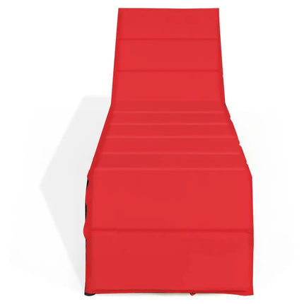 Adjustable Patio Rattan Lounge Chair with Cushions-Red - Red - Outdoor Chaise Lounges