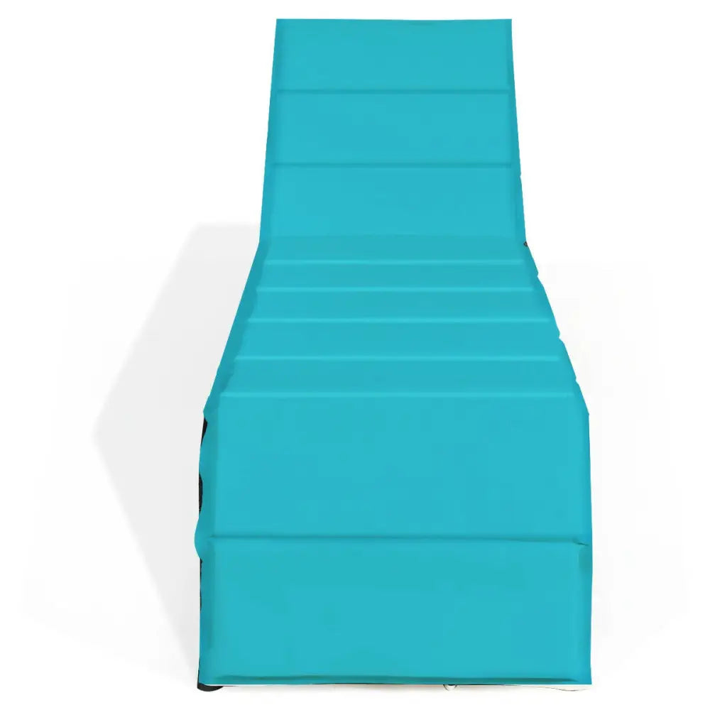 Adjustable Patio Rattan Lounge Chair with Cushions-Turquoise - Turquoise - Outdoor Chaise Lounges