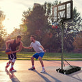 Adjustable Portable Basketball Hoop Stand with Shatterproof Backboard Wheels - Black - Sport Equipments