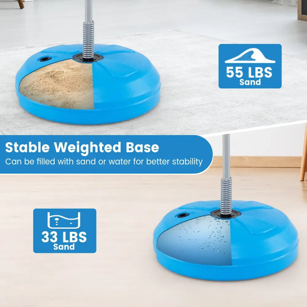 Adjustable Punching Bag with Stand and Boxing Gloves for Both Adults and Kids-Blue - Blue - Boxing & Martial Arts
