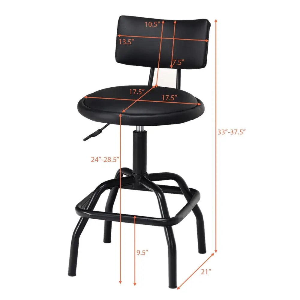 Adjustable Swivel Vintage PU Leather Bar Stool - Bar Stools