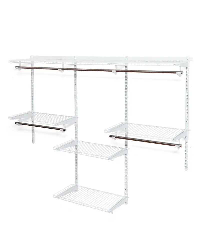 Adjustable Wall Mounted Closet Rack System with Shelf - White - Clothing & Closet Storage