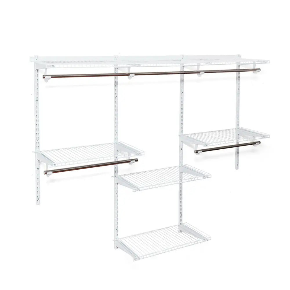 Adjustable Wall Mounted Closet Rack System with Shelf - White - Clothing & Closet Storage