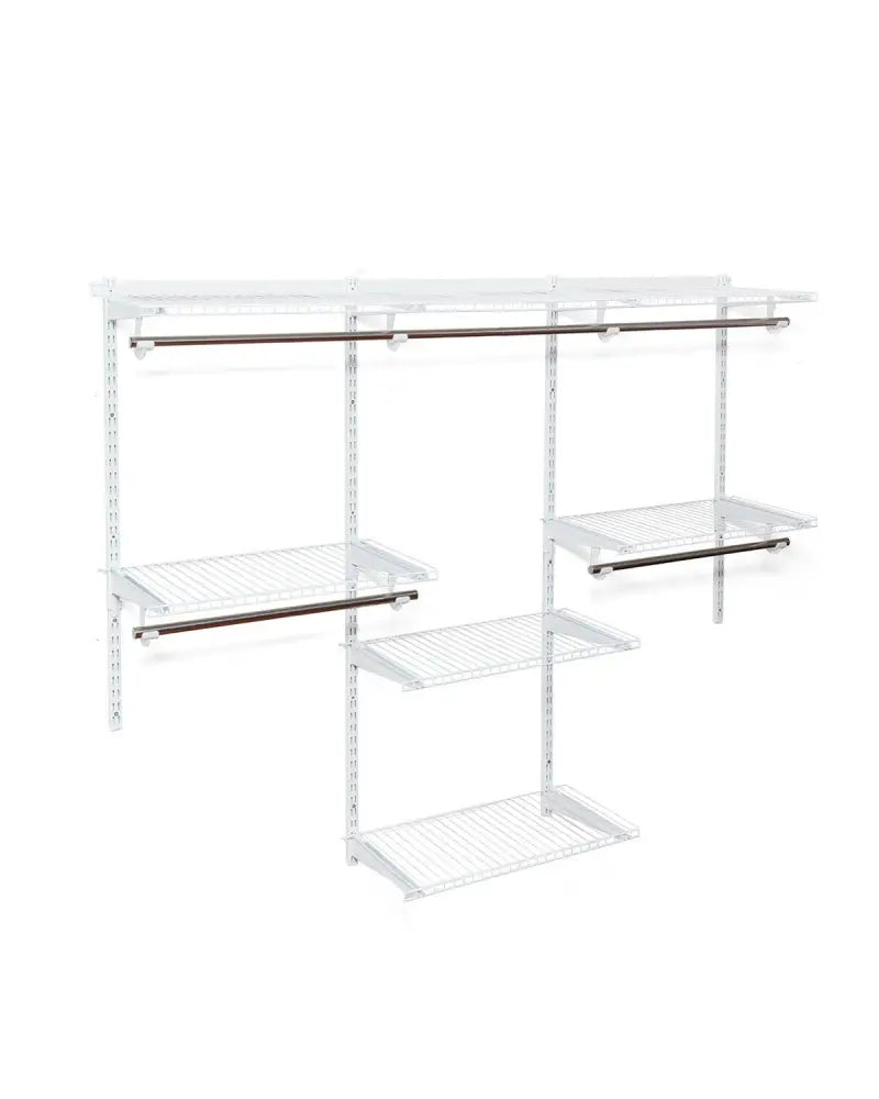 Adjustable Wall Mounted Closet Rack System with Shelf - White - Clothing & Closet Storage