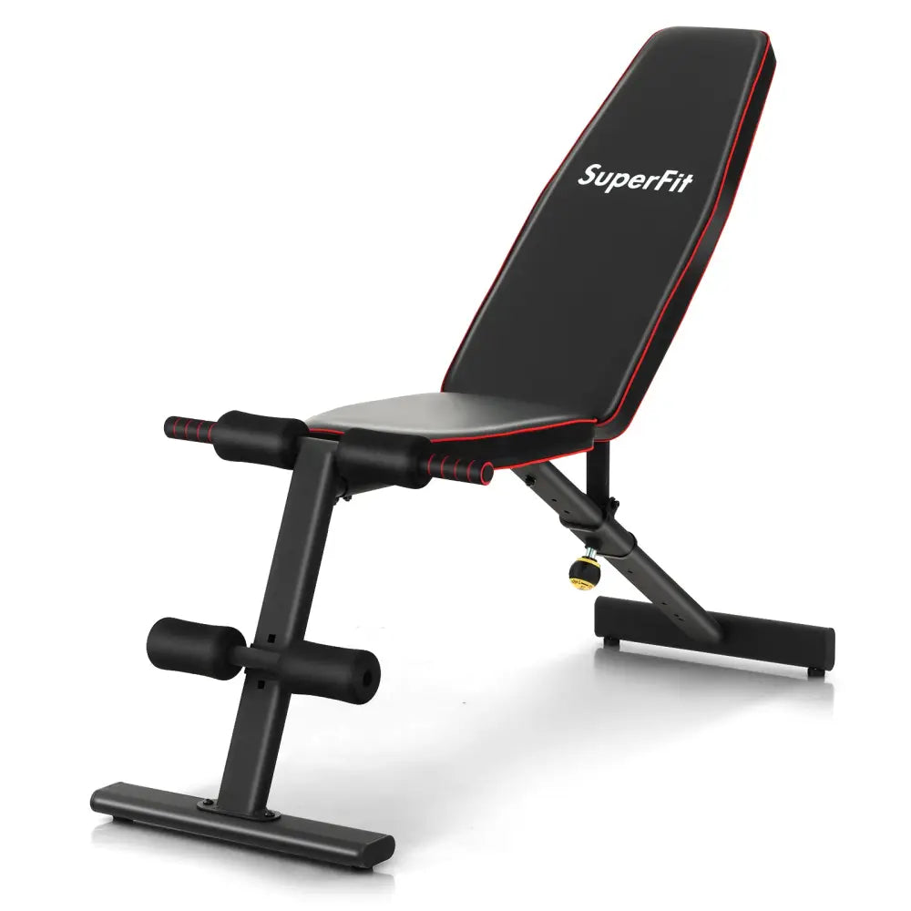 Adjustable Weight Bench Strength Training Bench for Full Body Workout - Black - Benches Racks & Bars