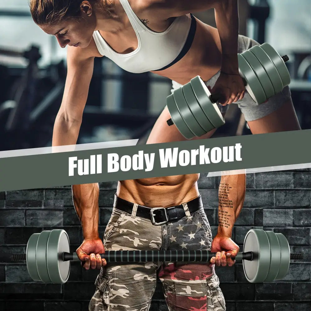 Adjustable Weight Dumbbell Set with Connector-Black & Gray - Black & Gray - Dumbbells