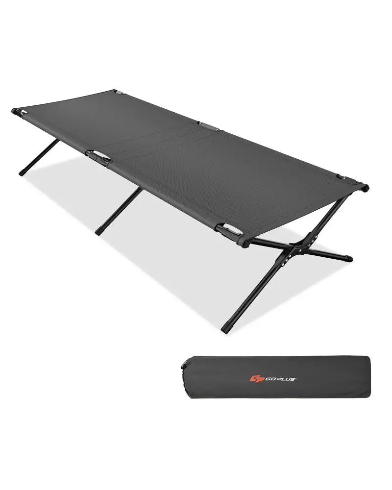 Adults Kids Folding Camping Cot-Gray - Gray - Camping Furniture