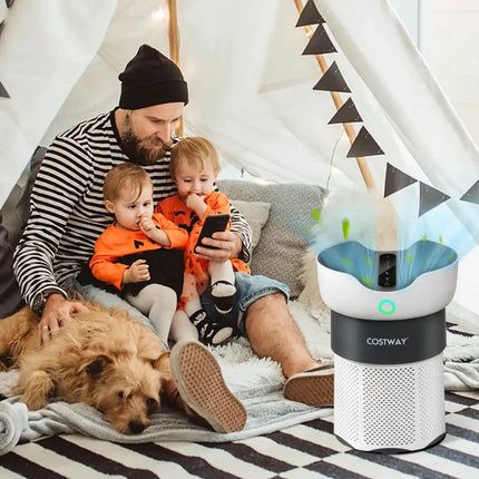 Air Purifier with Sleep Mode for Home Office up to 1300 Sq Ft-White Costway