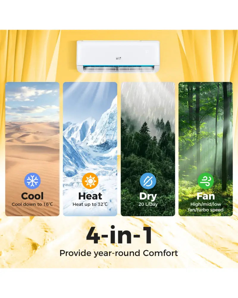 Airtural Series 12000 BTU 21 SEER2 208-230V Ductless Mini Split Air Conditioner with Heater Pump Energy Star Certified