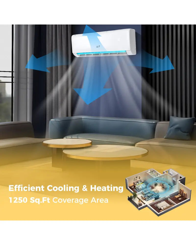 Airtural Series 18000 BTU 21 SEER2 Ductless Mini Split Air Conditioner and Heater 208-230V Energy Star Certified