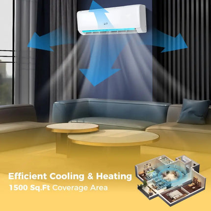 Airtural Series 24000 BTU 21 SEER2 Mini Split Heat Pump Energy Star Certified WiFi Enabled Costway