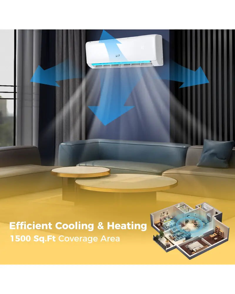 Airtural Series 24000 BTU 21 SEER2 Mini Split Heat Pump Energy Star Certified WiFi Enabled - White - 24000 BTU Mini