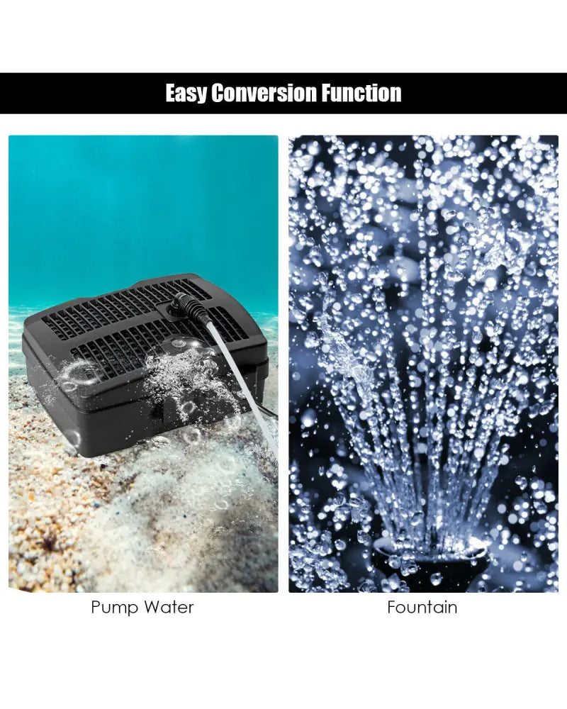 All-in-One 660 GPH Pond Filter Pump with Sterilizer and Fountain Jet - Black - Watering & Irrigation