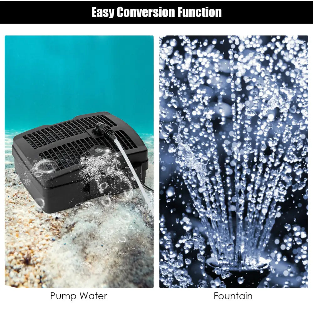 All-in-One 660 GPH Pond Filter Pump with Sterilizer and Fountain Jet - Black - Watering & Irrigation