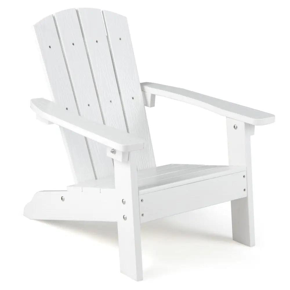 All-Weather HIPS Kid’s Adirondack Chair with with High Backrest and Armrests-White - White - Kids Chairs & Seating