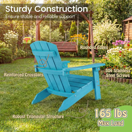 All-Weather HIPS Kid’s Adirondack Chair with with High Backrest and Armrests-Turquoise - Turquoise - Kids Chairs &