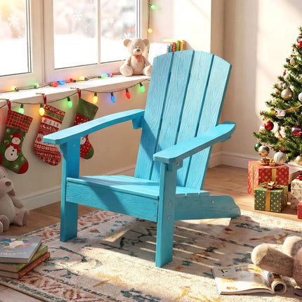 All-Weather HIPS Kid’s Adirondack Chair with with High Backrest and Armrests-Turquoise - Turquoise - Kids Chairs &