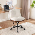 Armless Home Office Chair with Rocking Backrest - White - Armless Chairs