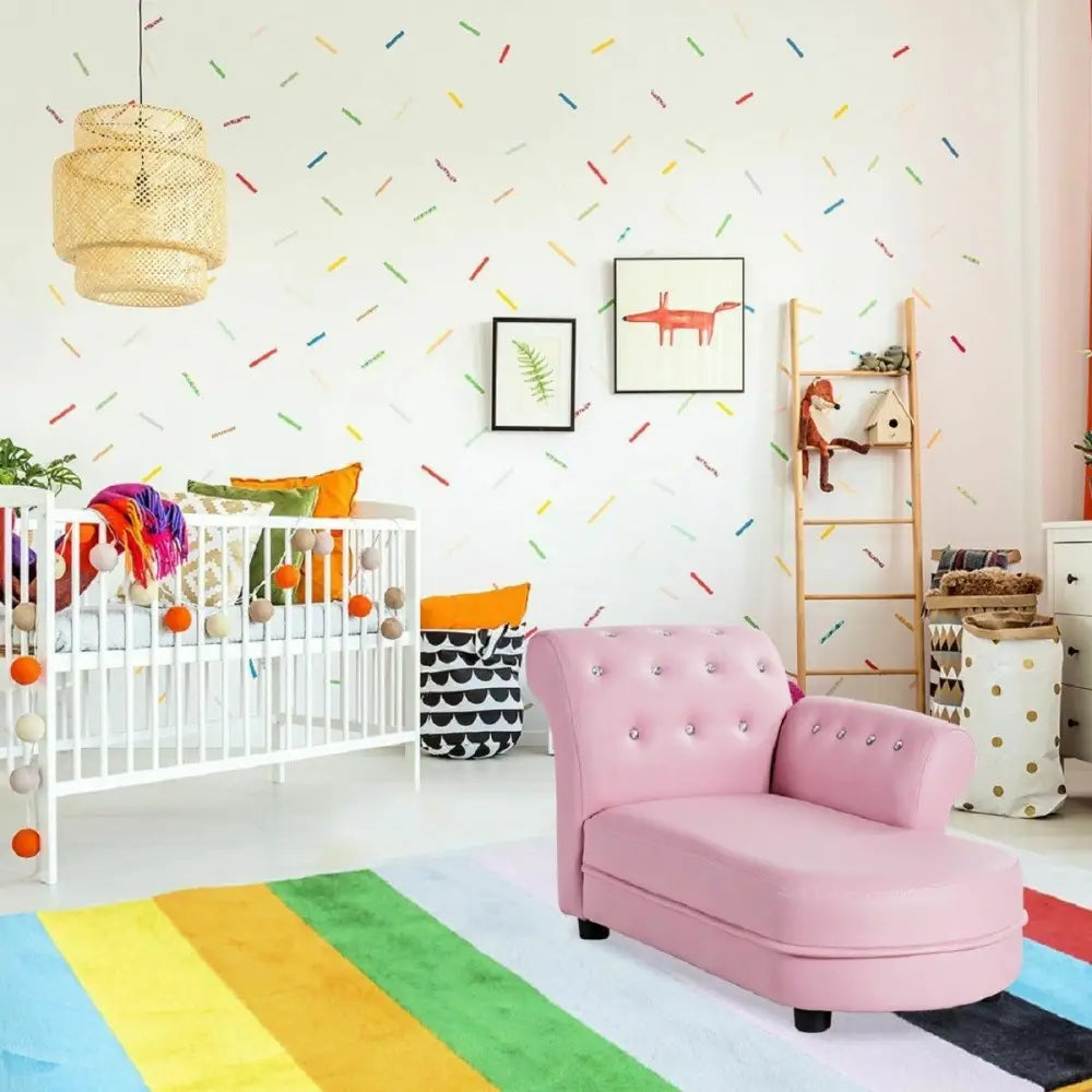 Armrest Relax Chaise Lounge Kids Sofa - Pink - Kids Chairs & Seating