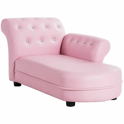 Armrest Relax Chaise Lounge Kids Sofa - Pink - Kids Chairs & Seating