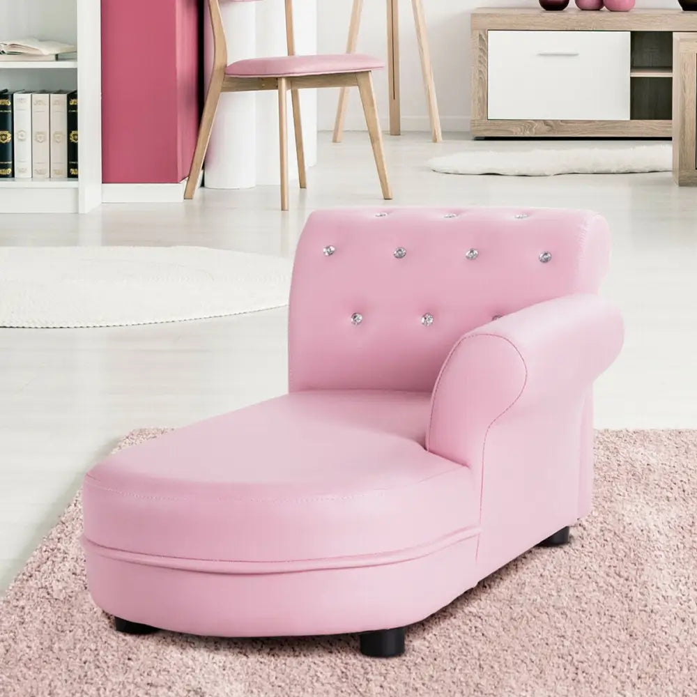 Armrest Relax Chaise Lounge Kids Sofa - Pink - Kids Chairs & Seating