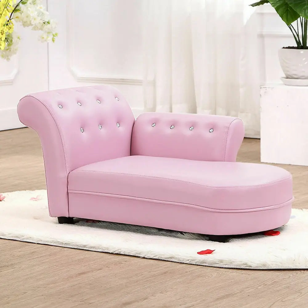 Armrest Relax Chaise Lounge Kids Sofa - Pink - Kids Chairs & Seating
