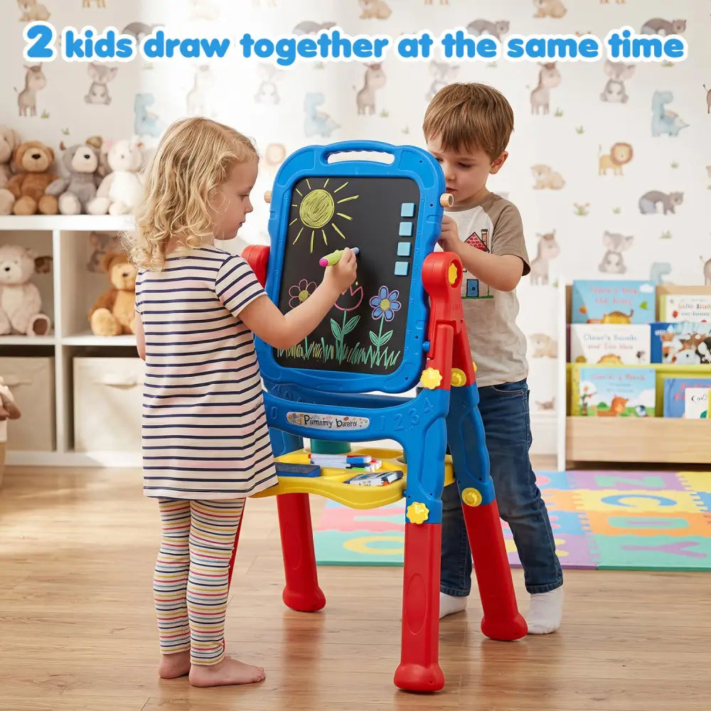 Art Easel for Kids with Adjustable Height-Blue - Blue - Art Easels