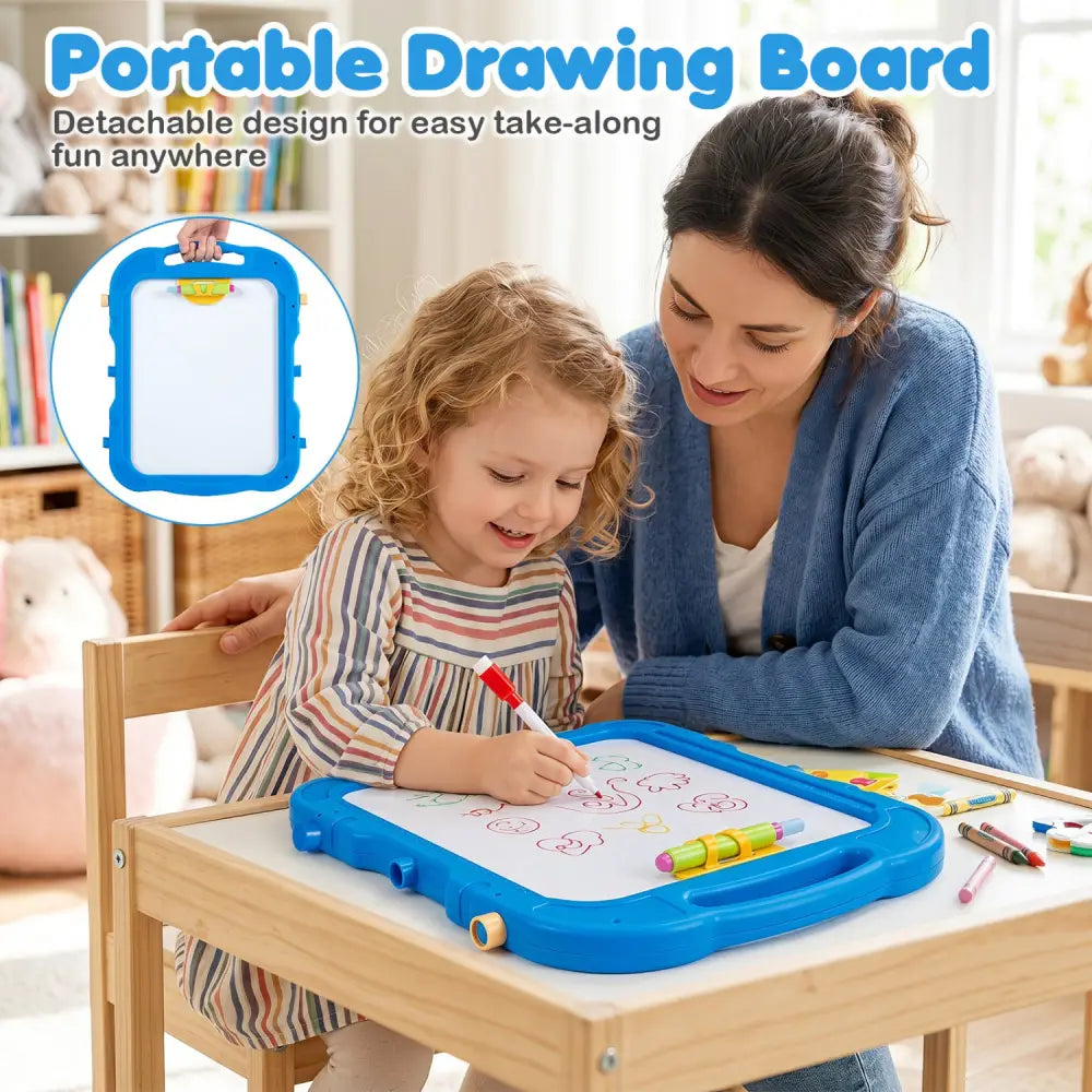 Art Easel for Kids with Adjustable Height-Blue - Blue - Art Easels