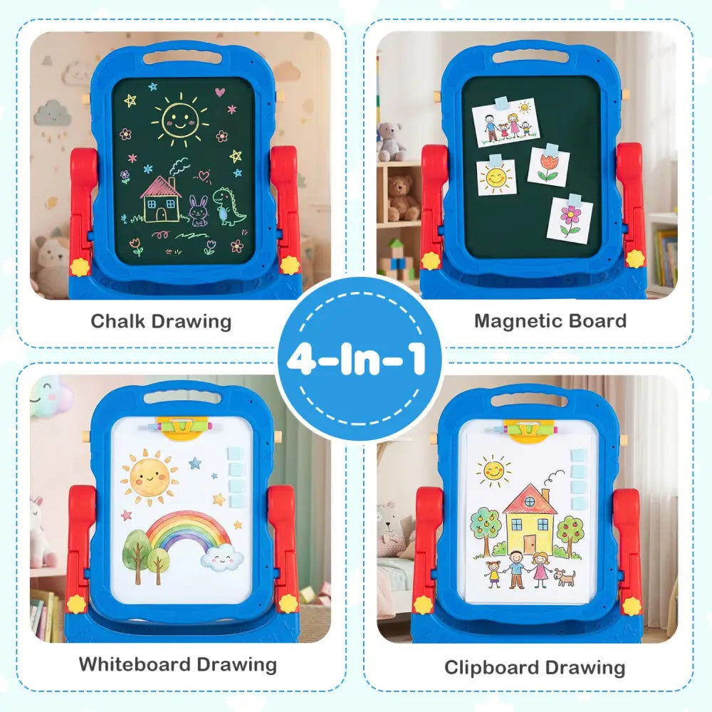 Art Easel for Kids with Adjustable Height-Blue - Blue - Art Easels