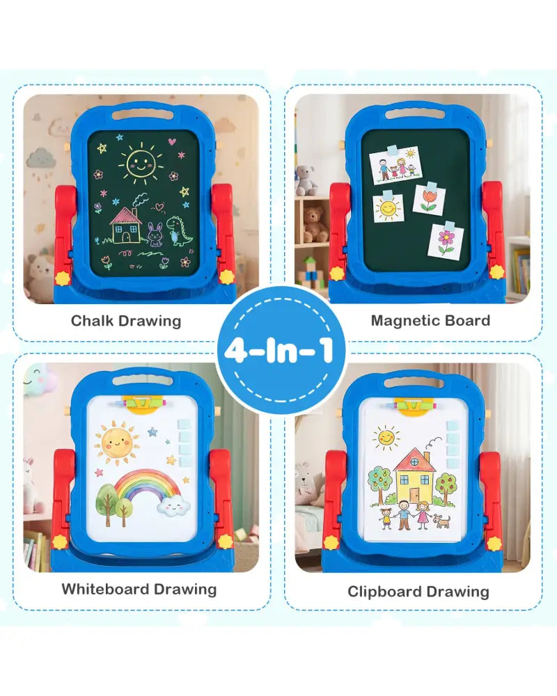 Art Easel for Kids with Adjustable Height-Blue - Blue - Art Easels