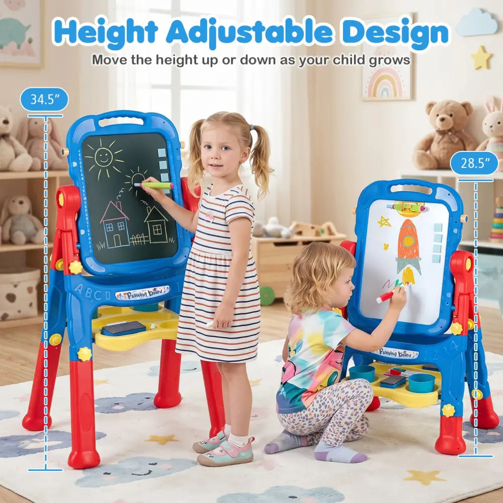Art Easel for Kids with Adjustable Height-Blue - Blue - Art Easels