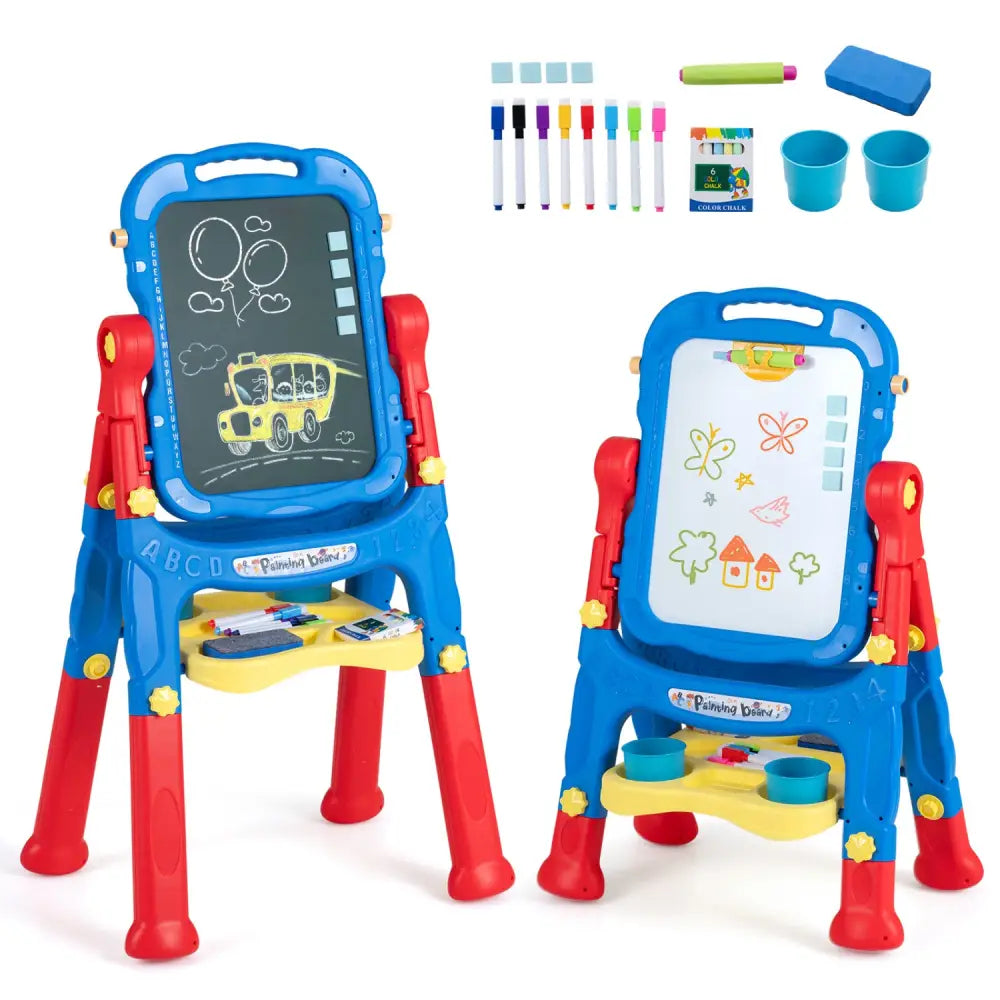 Art Easel for Kids with Adjustable Height-Blue - Blue - Art Easels